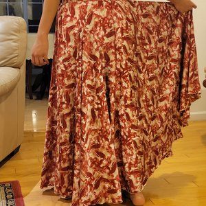 Full length patterned skirt